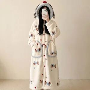 수면 도그도그 포근 귀요미 후드 홈웨어 파자마 잠옷 원피스