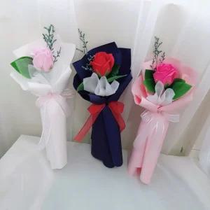 비누 장미꽃 한송이 꽃다발 단체 꽃다발