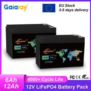 Jsdsolar 12V 6Ah 12Ah LiFePO4 배터리 팩(BMS 리튬 철 인산염 포함) RV 스쿠터  자동차용
