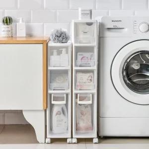얇은수납장 냉장고 세탁기 틈새장 이동식 틈새수납장