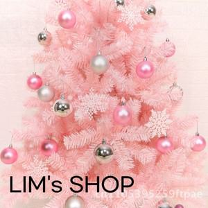 핑크 크리스마스 트리 15/18 미터 PVC 바닥에 세우는 나무 없는 휴일 장식용  넷 레드 패키지