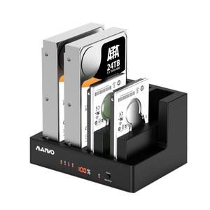오프라인 클로닝이 가능한 MAIWO 4 Bay 하드 드라이브 도킹 스테이션, 2.5인치 3.5인치 SATA SSD HDD(LED 표시기 포함), 96TB 확장, USB3.0/eSATA 포트 연결 가능