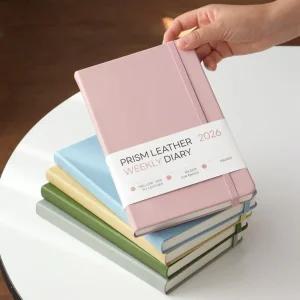 인디고 프리즘 레더커버 2026 A5 날짜형 15개월 먼슬리 플래너 PU레더커버 스케줄러 A5다이어리