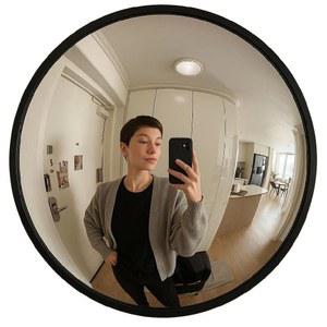 힙한 볼록거울 포토존 일그러진 셀카 미러 30cm 블랙 왜곡