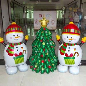 작은 조립식 크리스마스 트리 포일 풍선 크리스마스 장식 테이블용 나비다드 2026 장식 6개/세트