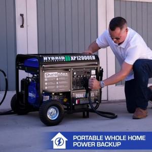 DuroMax XP12000EH 발전기, 와트 가스  프로판 홈 백업 및 RV 준비, 50 주 승인 이중 연료