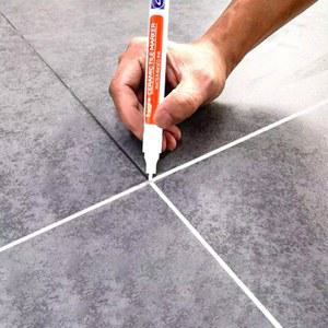 1개 방수 마커 펜 벽 틈새 수리 타일 그라우트 마커 펜 바닥 욕실 오염 제거 페인트 브러시 도구