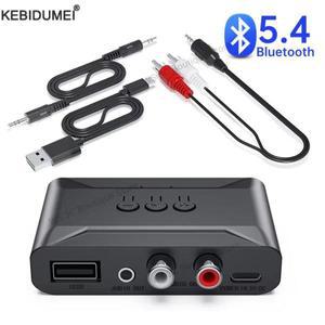 Bluetooth 5.4 오디오 수신기 무선 스테레오 음악 어댑터 3.5mm AUX RL RCA 차량용 키트 스피커 앰프 용 U