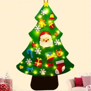 함께 꾸미는 DIY 펠트 크리스마스트리 장식펠트 간편하게 부착 벽트리 LED포함