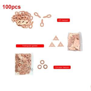100 개 구리 도금 덴트 풀러 판금 수리 기계 용접 가스켓 중간 OT 페이트 삼각형 플레이트 원형