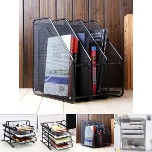 고급 철제 3칸 문서보관 파일박스/문서정리/사무실/정리함/데스크/문서꽂이/메탈/가정용/공간활용/다목적