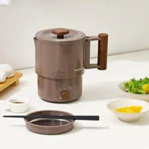 트윙고 트래블 라면 포트 접이식 캠핑 여행용 브라운