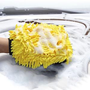 LULECI 방수 세차 마이크로 화이버 셔닐 장갑, 두꺼운 자동차 청소 미트 왁스 디테일링 브러시, 관리 양면