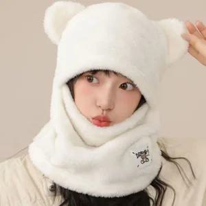 귀여운 디자인 360도 보들털 패치 겨울 워머후드 넥후드 워머 방한 마스크 목마스크 모자 페이크 후드