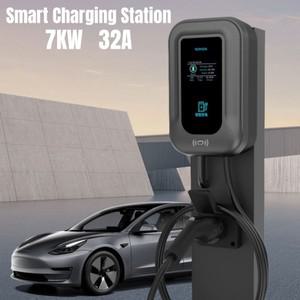 EV 충전기 타입 1 EVSE 월박스 32A 7KW 1상 SAE J1772 전기차 카드 앱 제어 포함