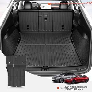 YZ 테슬라 모델 3 하이랜드 주니퍼 2021-2025 올인원 TPE 트렁크 매트 포시즌 방수 논슬립