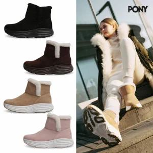 여성 포니 (PONY) 천연소가죽 방한부츠