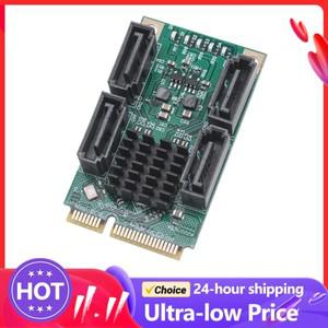 미니 소형 호환 PCI-E-SATA3.0 라이저 카드 M.2 PCI-E 2.0 컨버터 B + M 키 확장 2/4 SATA 3.0 SSD 어댑터