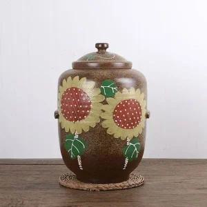 옹기 잡곡보관 해바라기 옹기쌀독 쌀단지 항아리