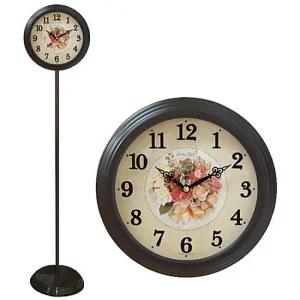 GB6066 무소음 월넛핑크장미 단면 스탠드시계 한국 무소음시계 인테리어시계 메탈시계 벽시계 스탠드시계