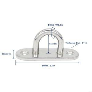 4pcs 스테인리스 강 패드 아이 플레이트 마린 하드웨어 후크 헤비 듀티 천장 203f