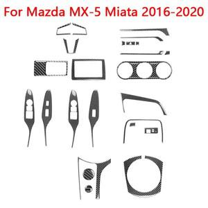 mazda 호환 MX-5 Miata ND 2016 2020 탄소 섬유 블랙 스티커  스트립 자동차 인테리어 장식 액세서리