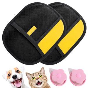 반려동물 제모 장갑, 그루밍 고양이와 개를 위한 정전기 의류, 가구, 소파, 카시트, 커튼용 세탁 가능 재사용 도구 (2)