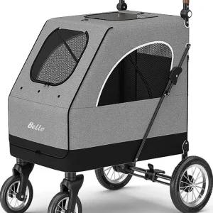 개모차 트레일러 접이식 그레이 반려견 애견 유모차
