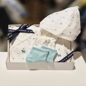 [블루독베이비 10] 26SS(MN)리프플라워배내저고리속싸보손싸개보넷양말5종 (2461700000200502)