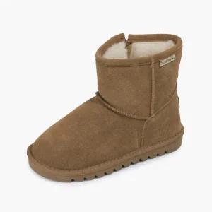 슈즈키즈 CHERIE KIDS 쉐리 2.5CM 소가죽 지퍼 양털 방한부츠 히코리 K2907002RDK1989767