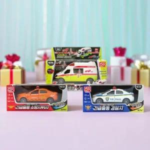 유앤원 긴급출동 경찰차 구급차 소방지휘차 풀백카 어린이 다이캐스팅 도어오픈 문열리는