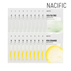 [네시픽]네시픽 마스크팩 시카 티트리 릴렉싱 x10개+비타 세라마이드 모이스처 x10개