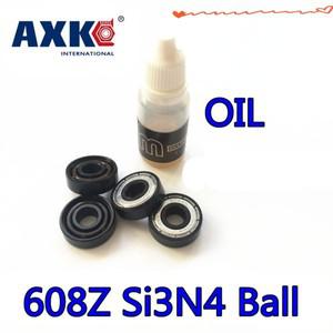 Axk-하이브리드 세라믹 6 공 Si3n4 608zz 인라인 스케이트 베어링 스피드 롤러 Abec11 8x22x7mm