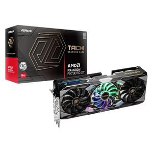 ASRock Radeon RX 9070 XT 타이치 16GB OC 그래픽 카드 AMD RDNA 아키텍처 3100MHz 부스트 클럭 GDDR6 디스플레이포트 1a HDMI 1b 트리플 냉각 16 전원 위상 설계