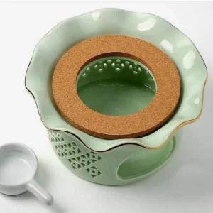 차 따뜻하게 유지하는 도자기 티워머 민트 그린 차우리는 도구