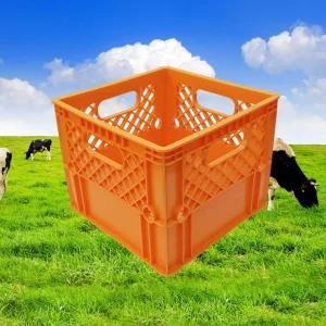 우유 박스 노랑 4개 마트 밀크 상자 플라스틱 바구니 캠핑 식품