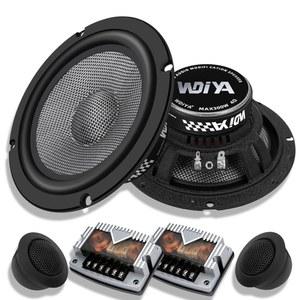 WDiYA 6.5인치 부품 자동차 스피커 카본 파이버 콘 프로페셔널 사운드 시스템 고감도 스테레오 스피커, 미드 베이스 2개, 고음역대 및 디바이더(수트)