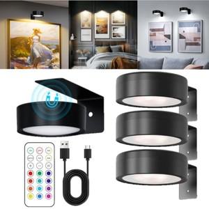 충전식 LED 마그네틱 스포트라이트 무선 벽 램프 드릴 없음 그림 빛 침실 독서 Nightstand 침대 옆 사용