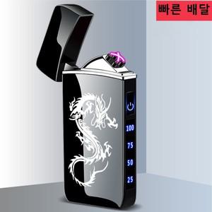 터치 감지 메탈 전기 야외 방풍 라이터 듀얼 아크 Flameless 플라즈마 USB 충전식 디지털 전원 디스플레이