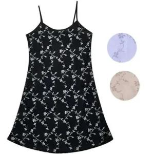 인견 끈조절 가능한 플라워 디자인 여성 롱슬립 GWM