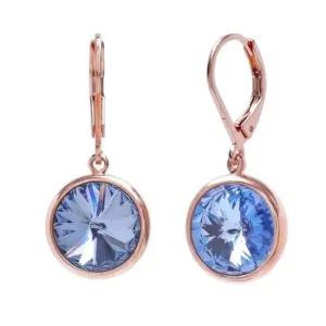 10mm 크리스탈 레버백귀걸이 라이트사파이어 로즈골드 여자귀걸이 귀걸이추천 학생귀걸이 모임 여자선물