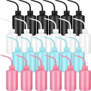 단닷 24개 타투 스퀴즈 병 250ml 85온스 랩 워시 컬러풀 플라스틱 안전 워터 스퀴트 래시 린스 청소 실내