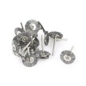 Aexit 16개 3mm 둥근샹크 1인치 직경 와이어 버프 버퍼 휠 queue ronde 2 5 cm fil Dia polissage tampon de roue Lo t 16