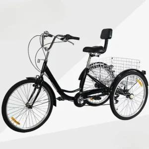 편안한 시니어 세발자전거 성인 24인치 7단 화이트 인력형