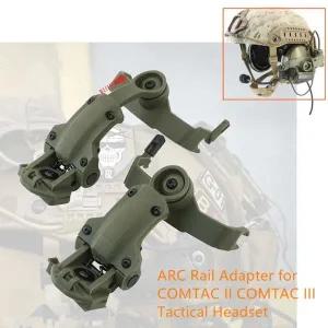 전술 헤드셋 어댑터 ARC 레일 마운트 호환 전자 사격 귀마개 청력 보호 헤드폰 컴타 II III용