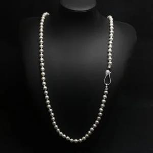 [골드스마일]롱 긴 이중 레이어드 패션 목걸이 자연주의 흑진주 길이조절 핵진주