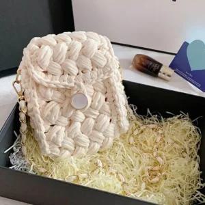 코바늘 뜨기 손뜨개 인형 양모 네트백