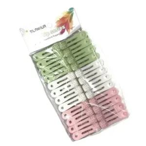 쿨샵 레트로디자인 빨래집게 보급형 강력집게 24개입 왕빨래집게 양말빨래집게