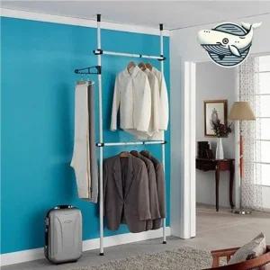 조립식 공간 활용 의류 행거 2단 길이 조절 고정식행거 튼튼한행거 2단행거 고정행거