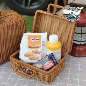 감성 미니 바구니 소품 정리용 휴대용 피크닉 라탄백 피크닉가방 간식간방 소풍가방
